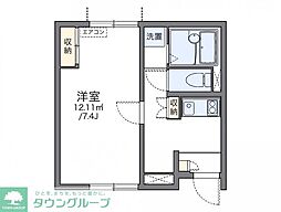 レオネクストカーサセレッソ 1Kの間取図画像