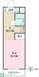 マツモト御殿山ハウス 1Kの間取図画像