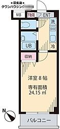 グランフェニックス 1Kの間取図画像