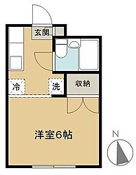 メゾン・プラザB ワンルームの間取図画像