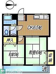 コーポみなと 2DKの間取図画像