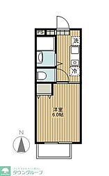 プルミエール美園 1Kの間取図画像
