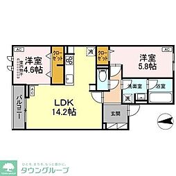 樹楽 2LDKの間取図画像