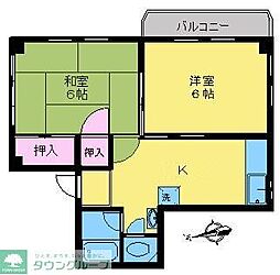 武蔵野ビル 2Kの間取図画像