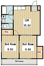 メゾン文喜 2LDKの間取図画像