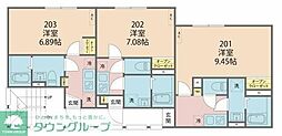 カインドネス田無2 1Kの間取図画像