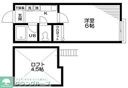 プランツ四季 1Kの間取図画像