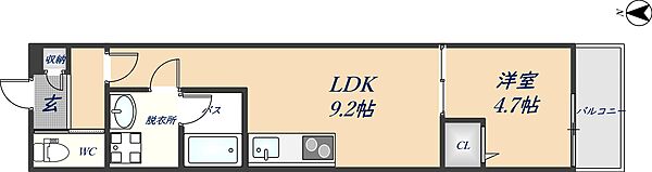 クレアール菱屋東 305｜大阪府東大阪市菱屋東1丁目(賃貸アパート1LDK・3階・34.20㎡)の写真 その2