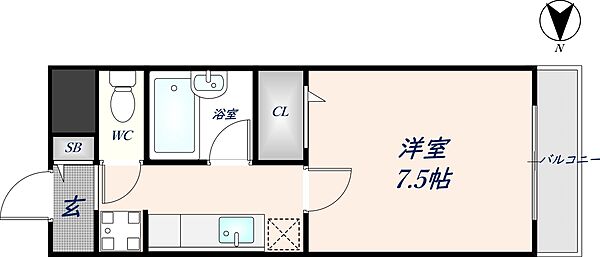 カデンツァK 601｜大阪府東大阪市菱江2丁目(賃貸マンション1K・6階・23.39㎡)の写真 その2