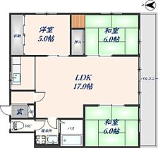 KY第一ビル 302 ｜ 大阪府八尾市北本町2丁目（賃貸マンション3LDK・3階・43.00㎡） その2