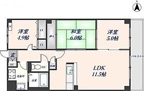 ヌカタコルンウエスト 306 ｜ 大阪府東大阪市南荘町6-14（賃貸マンション3LDK・3階・66.10㎡） その2