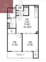 クリエオーレ津の辺町I 202 ｜ 大阪府大東市南津の辺町21-34（賃貸アパート2LDK・2階・44.55㎡） その2