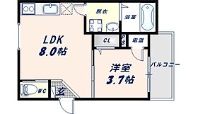 大阪府東大阪市大蓮東2丁目（賃貸アパート1LDK・3階・27.53㎡） その2