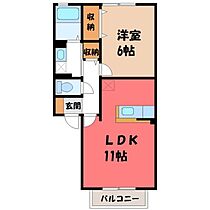 栃木県栃木市薗部町2丁目（賃貸アパート1LDK・2階・41.09㎡） その2