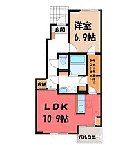 栃木県栃木市平柳町2丁目（賃貸アパート1LDK・1階・47.18㎡） その2