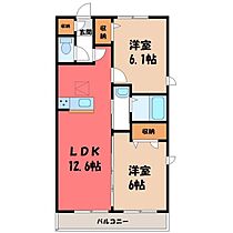 茨城県筑西市伊讃美（賃貸テラスハウス2LDK・1階・54.35㎡） その2