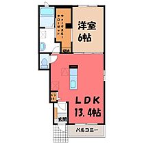 栃木県栃木市大森町（賃貸アパート1LDK・1階・47.08㎡） その2