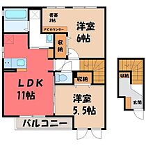 アマービレ マユミ  ｜ 栃木県栃木市大平町富田（賃貸アパート2LDK・2階・62.41㎡） その2