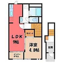 栃木県小山市神山2丁目（賃貸アパート1LDK・2階・42.23㎡） その2