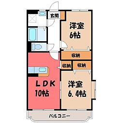 アクエリアス丸井 2LDKの間取図画像