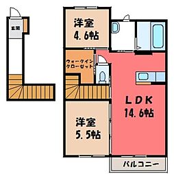 イーストガーデンA 2LDKの間取図画像