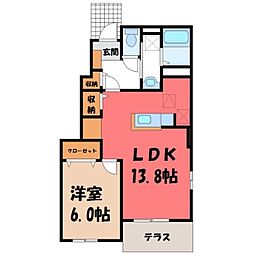 フランメゾンC 1LDKの間取図画像