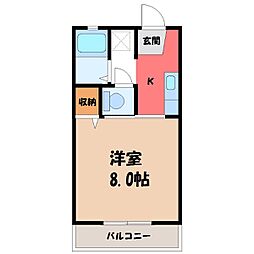 コーポフレンド 1Kの間取図画像