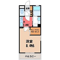 オプティマールB 1Kの間取図画像