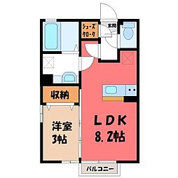 サフィール 1LDKの間取図画像