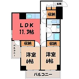 カーサガレリア 2LDKの間取図画像