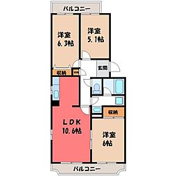 ボンヴィバン 3LDKの間取図画像