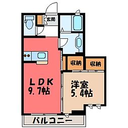 ラグレイン 1LDKの間取図画像
