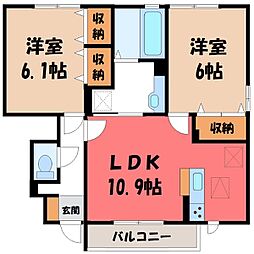 プリマクラッセC 2LDKの間取図画像