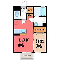ボスコリザイア 1LDKの間取図画像