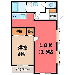YNSハイツ 1LDKの間取図画像