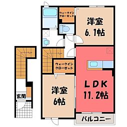 ブルーウィロウ 2LDKの間取図画像