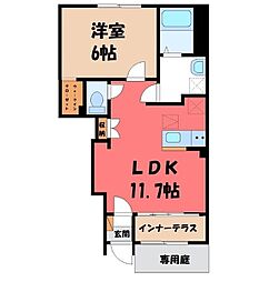 (仮)西城南新築アパート 1LDKの間取図画像