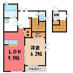 ComodoGraceB 1LDKの間取図画像