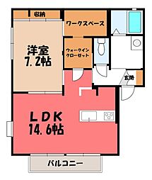 サンライズC 1LDKの間取図画像