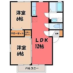 コーポビアンカA 2LDKの間取図画像