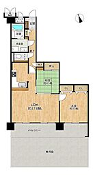 サントノーレ福岡東 2LDKの間取図画像