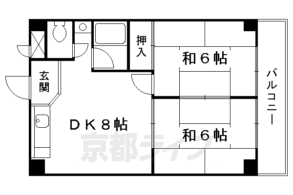 サンクレスト伏見 108｜京都府京都市伏見区指物町(賃貸マンション2LDK・1階・38.32㎡)の写真 その2