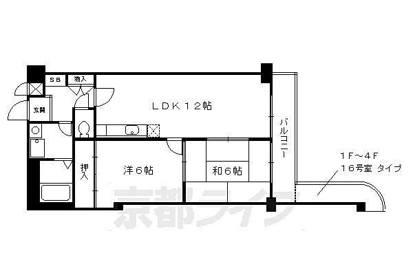 インペリアルパレスリバーサイド 517｜京都府京都市伏見区向島庚申町(賃貸マンション2LDK・5階・54.47㎡)の写真 その2