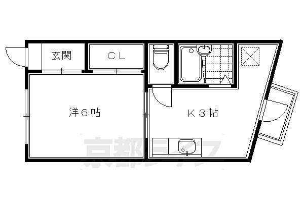 ゆたかハウス 202｜京都府京都市伏見区深草相深町(賃貸アパート1K・2階・18.00㎡)の写真 その2