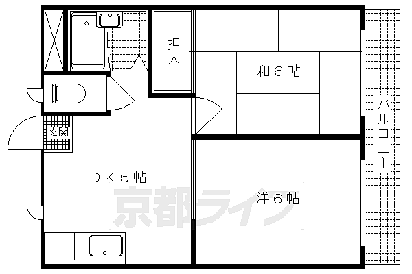 アメニティ醍醐 207｜京都府京都市伏見区醍醐中山町(賃貸マンション2DK・2階・35.00㎡)の写真 その2