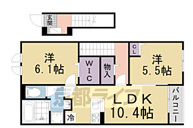 京都府木津川市加茂町里中門伝（賃貸アパート2LDK・2階・56.08㎡） その2