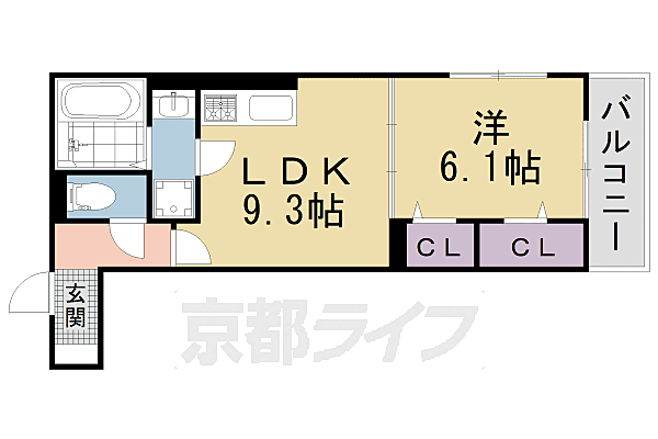 京都府城陽市久世(賃貸アパート1LDK・2階・40.33㎡)の写真 その2