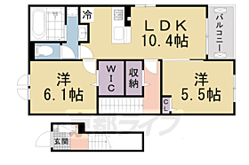 京都府八幡市下奈良出垣内（賃貸アパート2LDK・2階・56.08㎡） その2