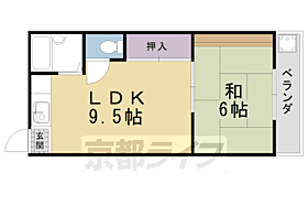 ハイツ一里塚 206 ｜ 京都府京都市伏見区石田森南町（賃貸アパート1LDK・2階・32.33㎡） その2