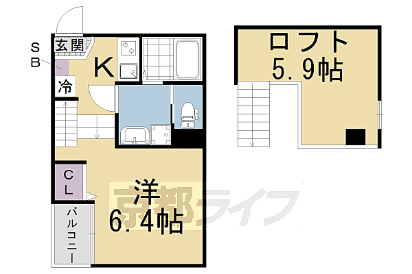 ハーモニーテラス醍醐和泉II 202｜京都府京都市伏見区醍醐和泉町(賃貸アパート1K・2階・20.23㎡)の写真 その2